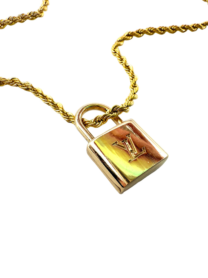 REPURPOSED GOLD LOCK 18” NECKLACE