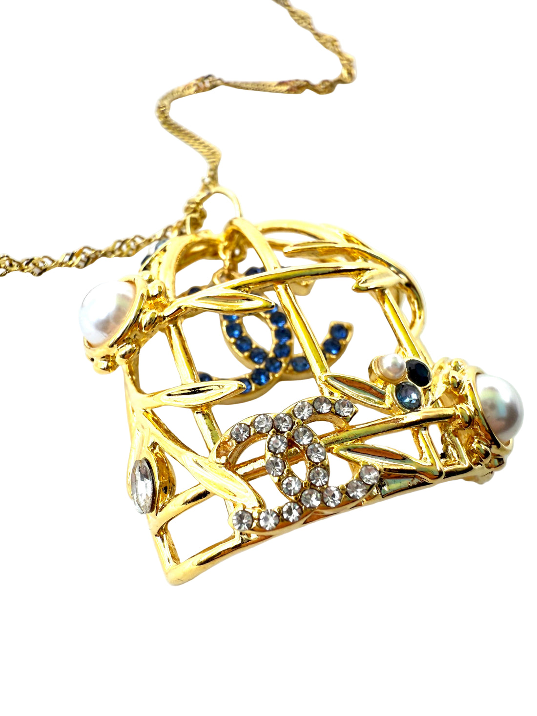 REPURPOSED CHARM CAGE 18” NECKLACE