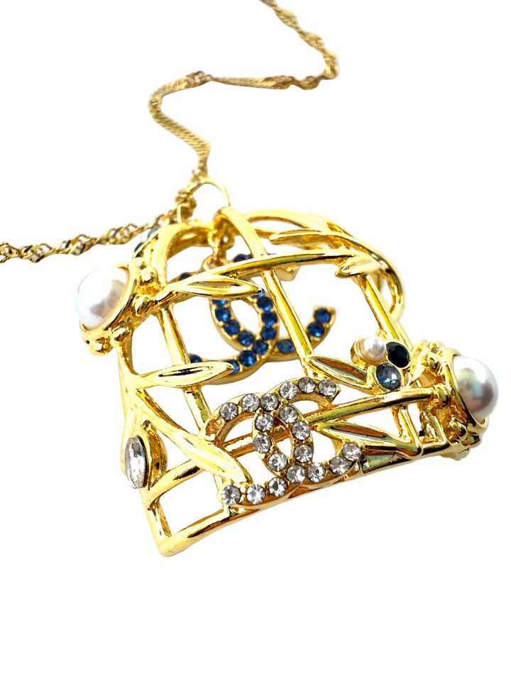 REPURPOSED CHARM CAGE 18” NECKLACE