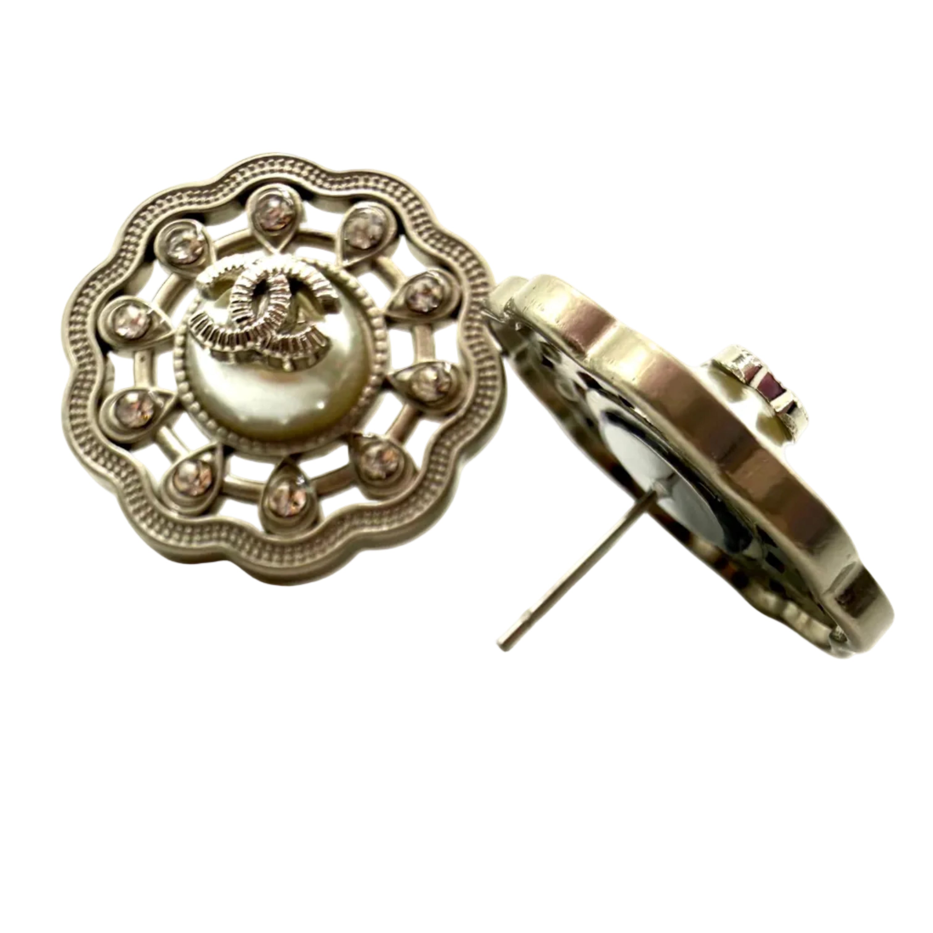 REPURPOSED BUTTON DIANA STUDS