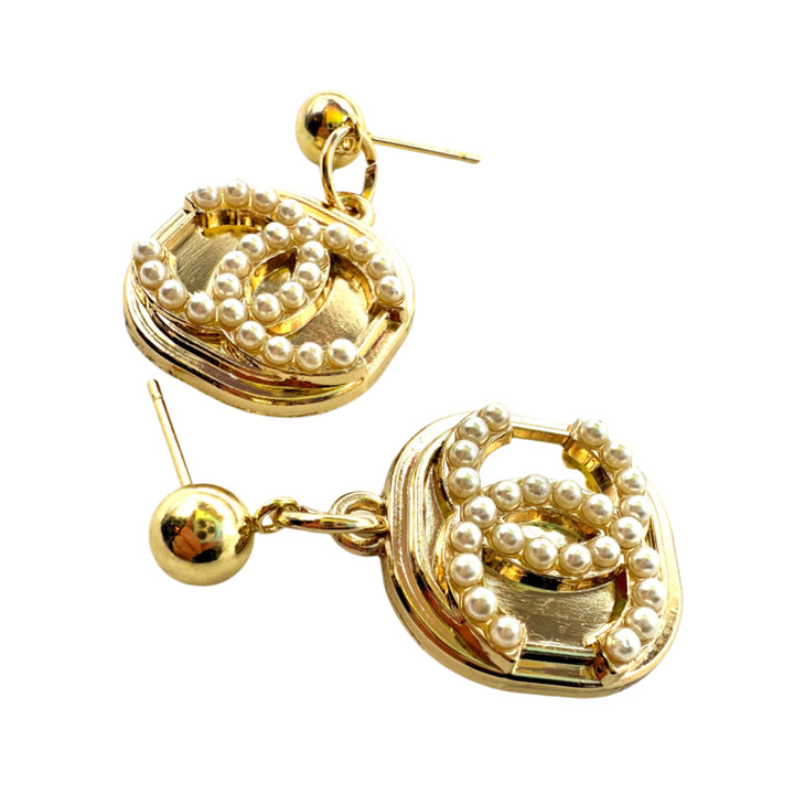 REPURPOSED CHARM PEARL EARRINGS