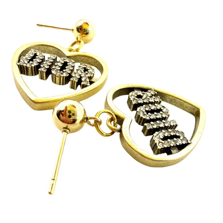 REPURPOSED HEART CHARM EARRINGS