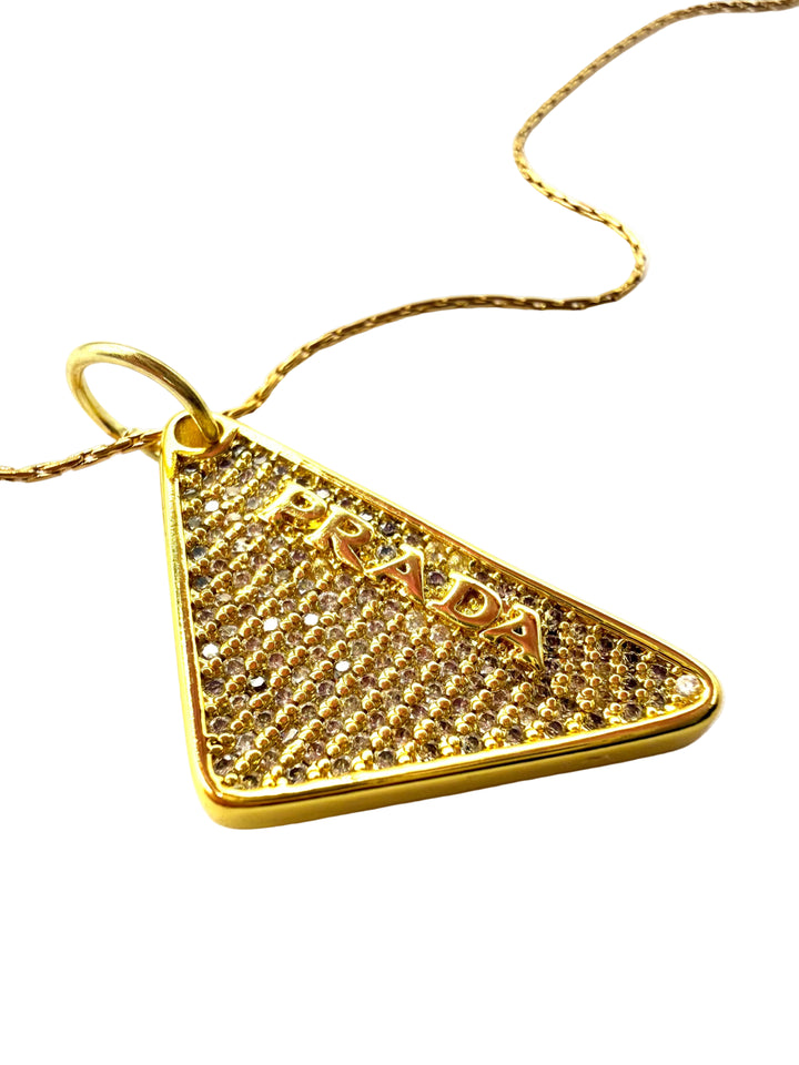 REPURPOSED STONE TRIANGLE CHARM NECKLACE
