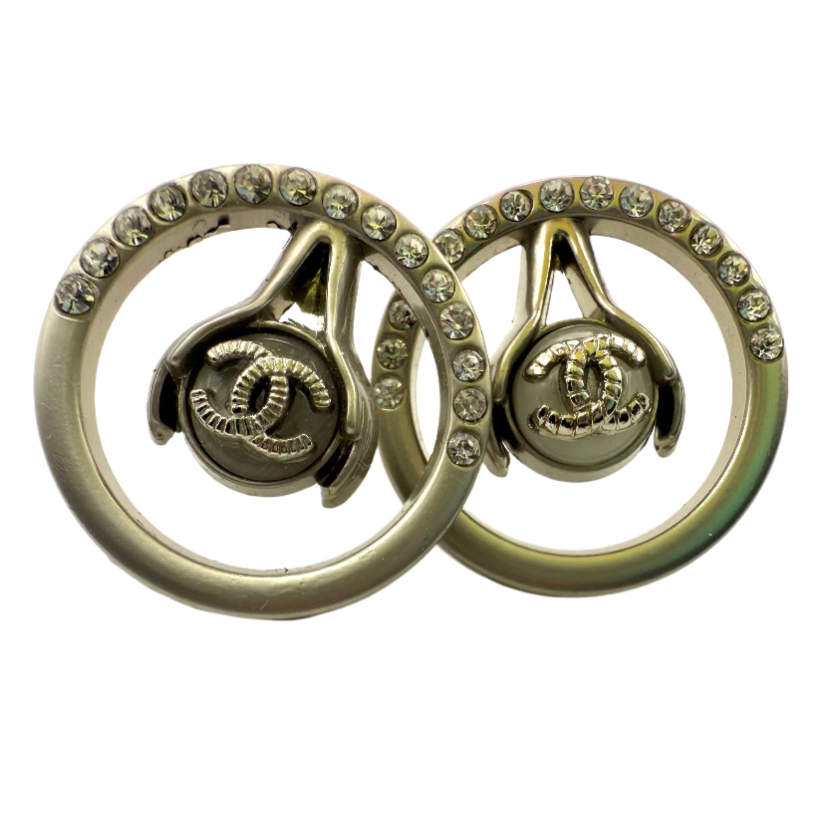 REPURPOSED BUTTON SILVER LUNA STUDS