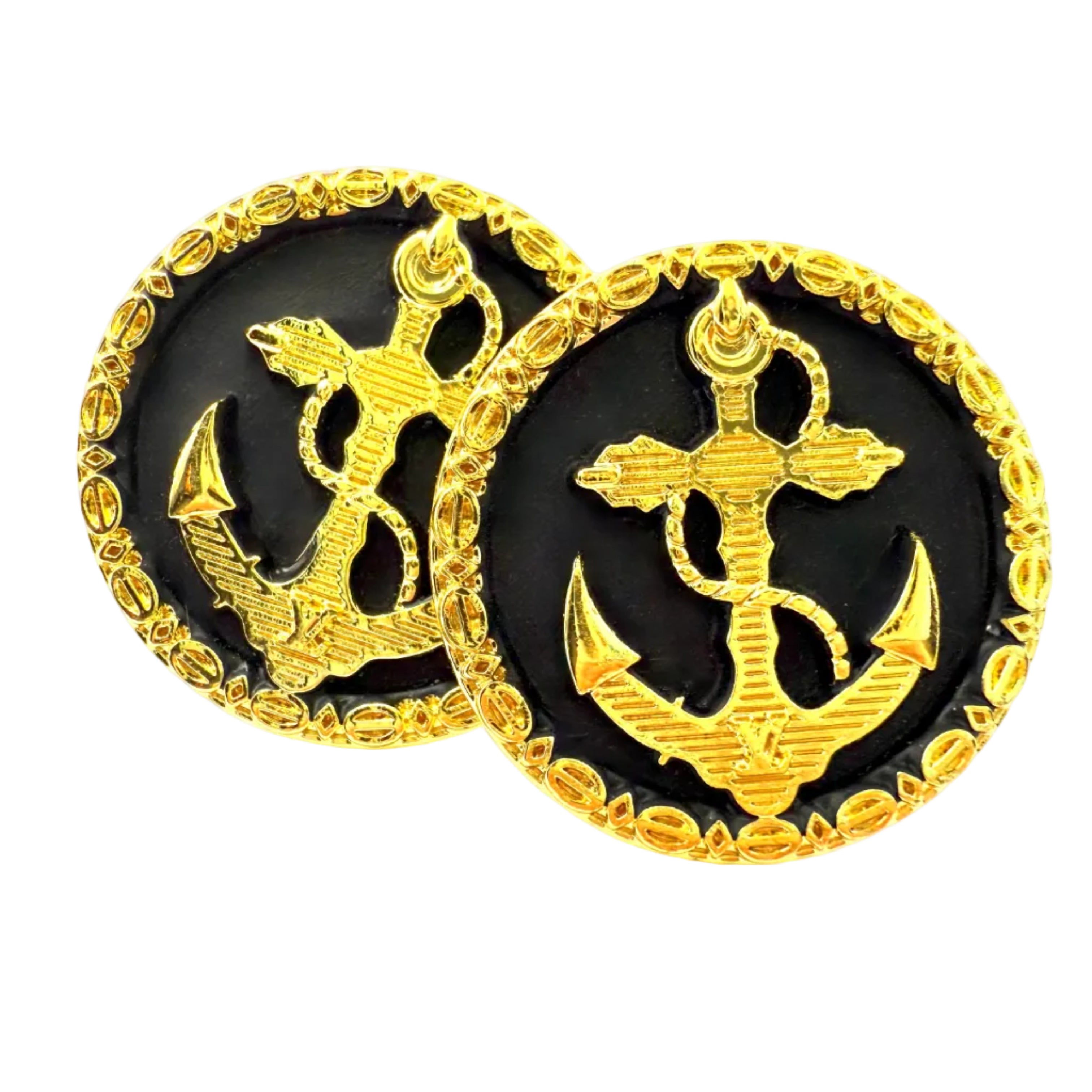 REPURPOSED BUTTON BLACK JESSICA STUDS