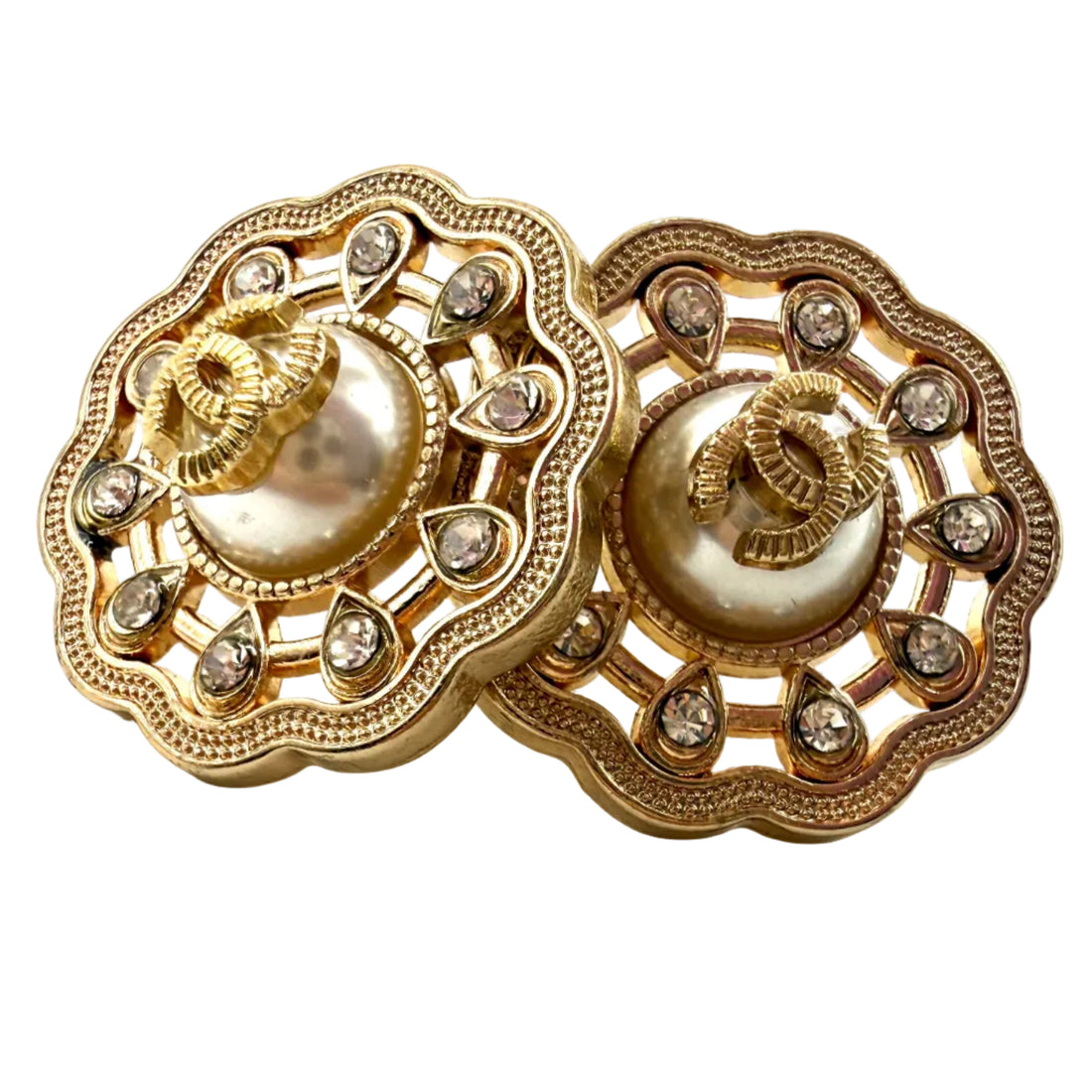 REPURPOSED BUTTON GOLD DIANA STUDS