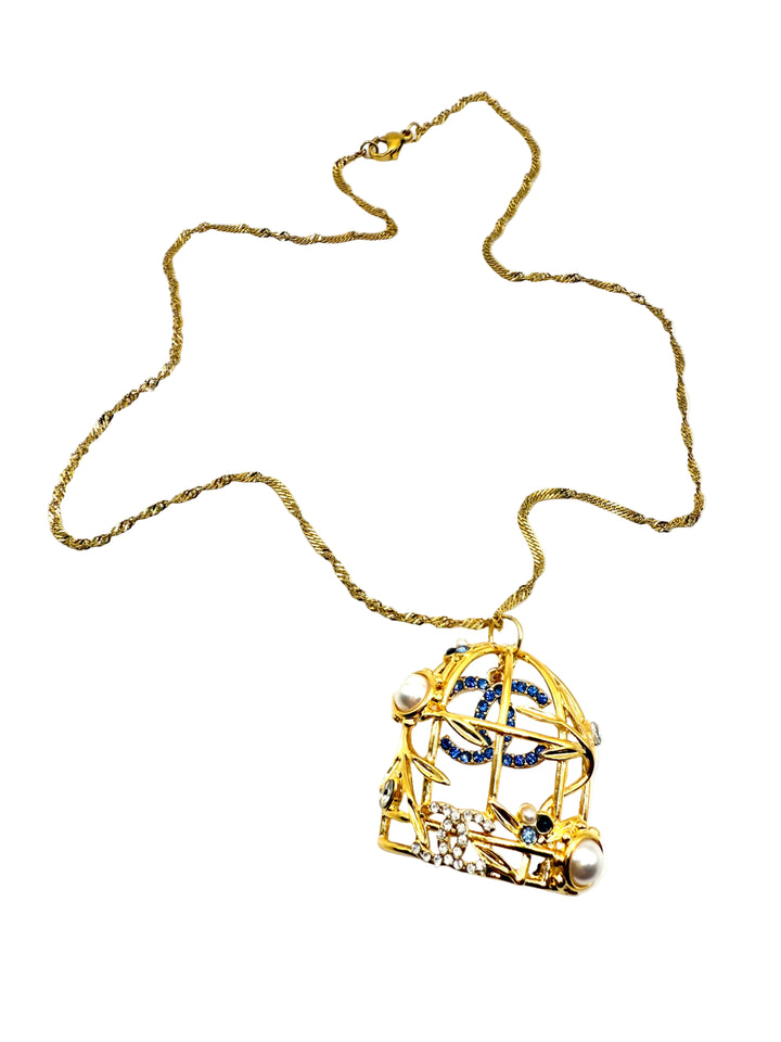 REPURPOSED CHARM CAGE 18” NECKLACE