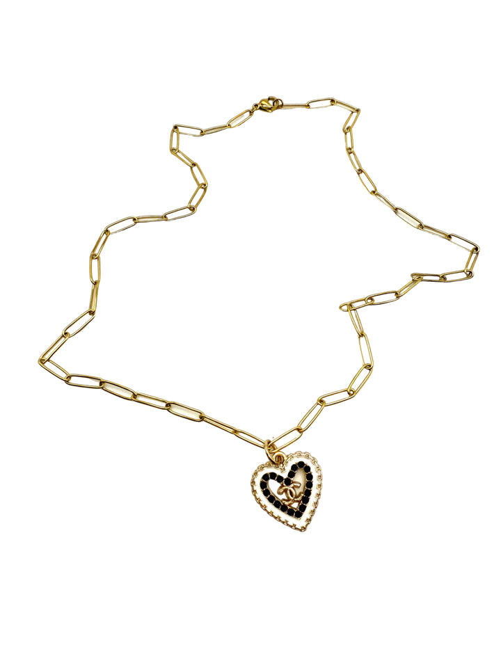 REPURPOSED HEART CHARM 18” NECKLACE