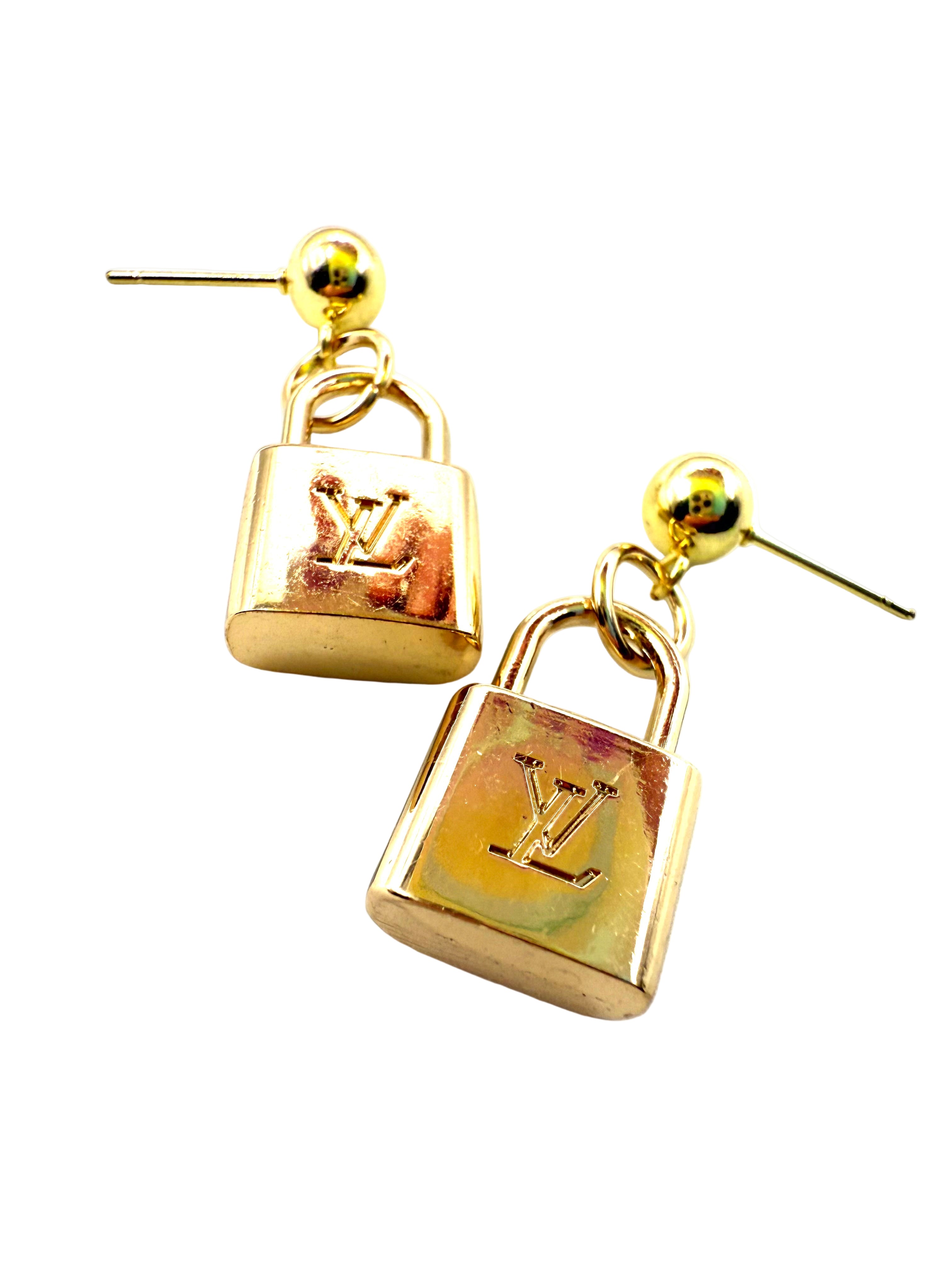 REPURPOSED LOCK CHARM EARRINGS