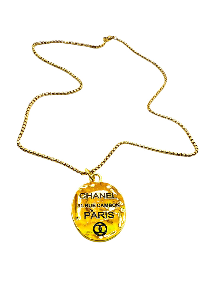 REPURPOSED GOLD TAG NECKLACE