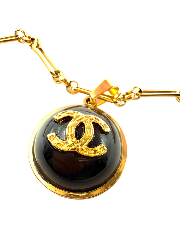 REPURPOSED BLACK/GOLD CHARM NECKLACE