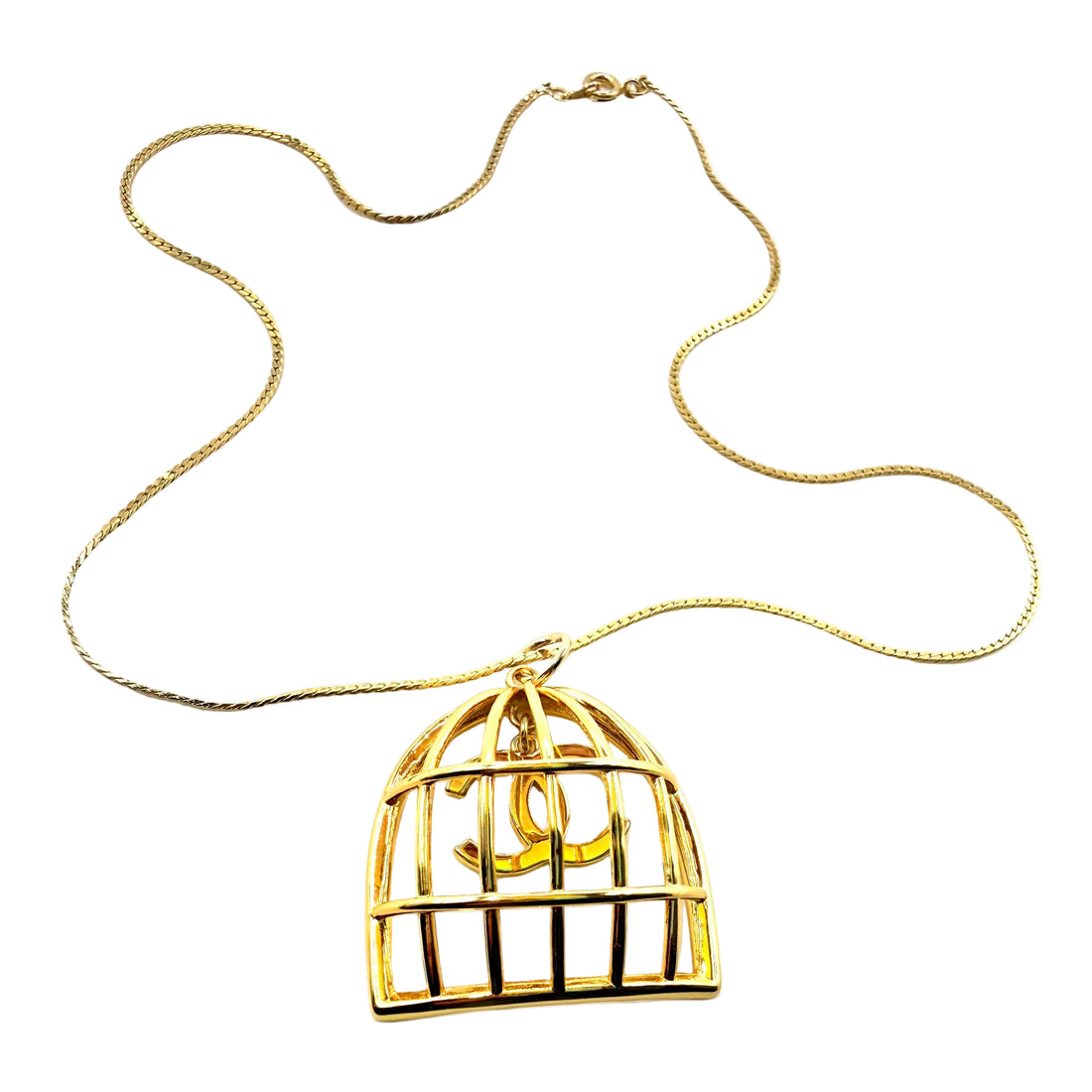 REPURPOSED CAGE CHARM 18” NECKLACE