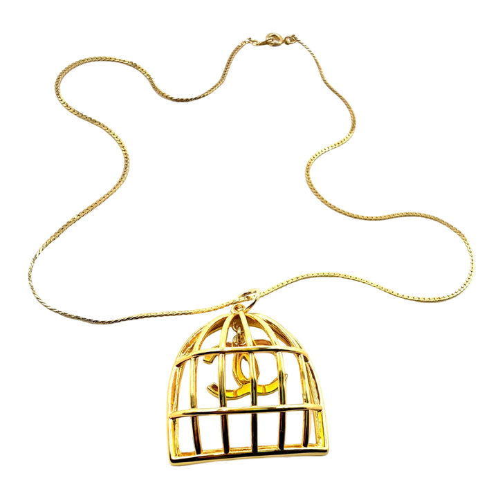 REPURPOSED CAGE CHARM 18” NECKLACE