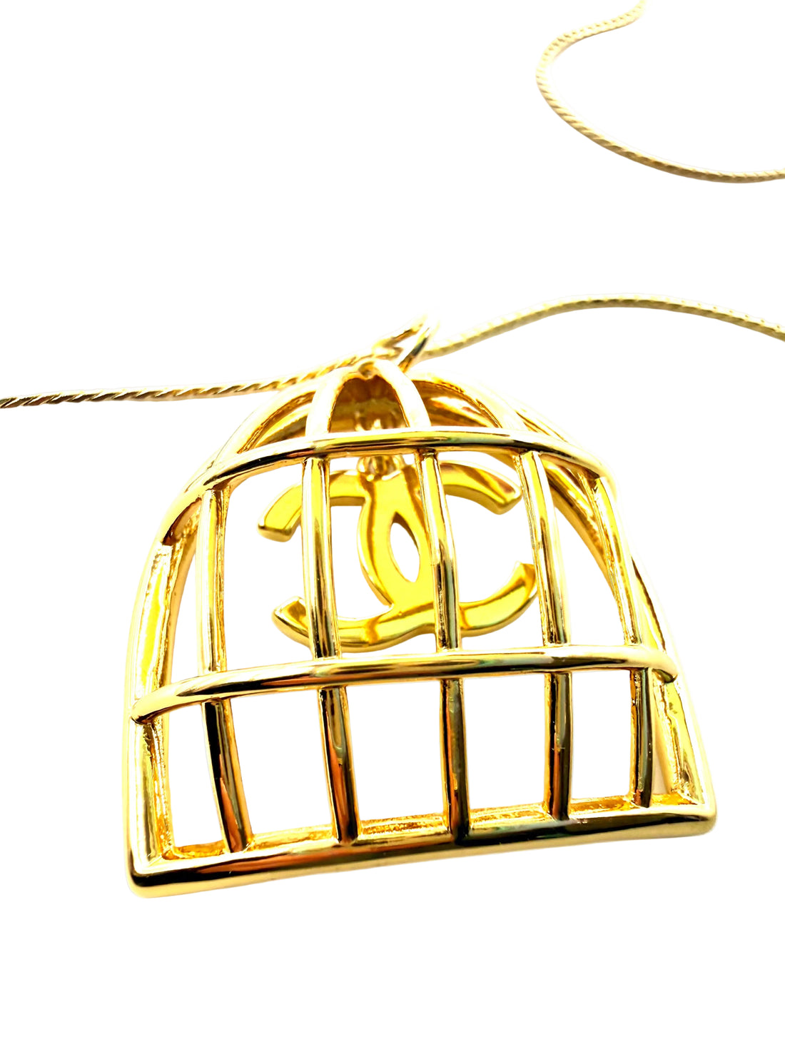 REPURPOSED CAGE CHARM 18” NECKLACE