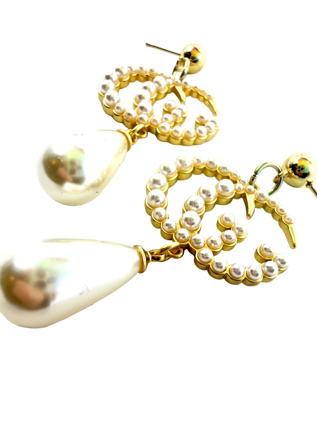 REPURPOSED CHARM PEARL DROP EARRINGS