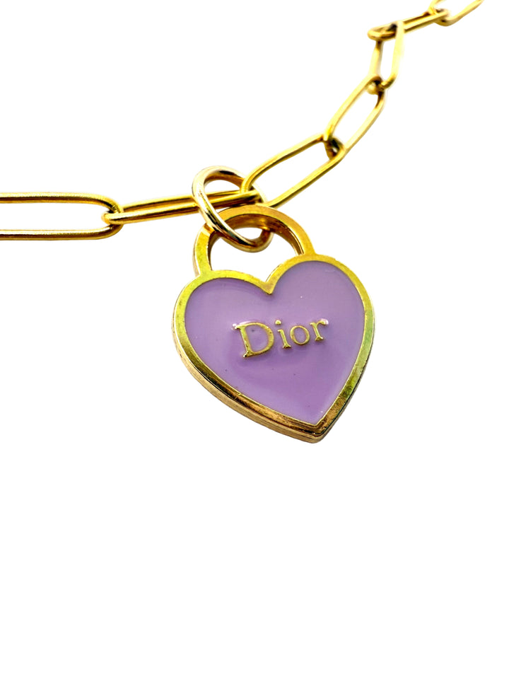 REPURPOSED PETITE HEART CHARM 18” NECKLACE