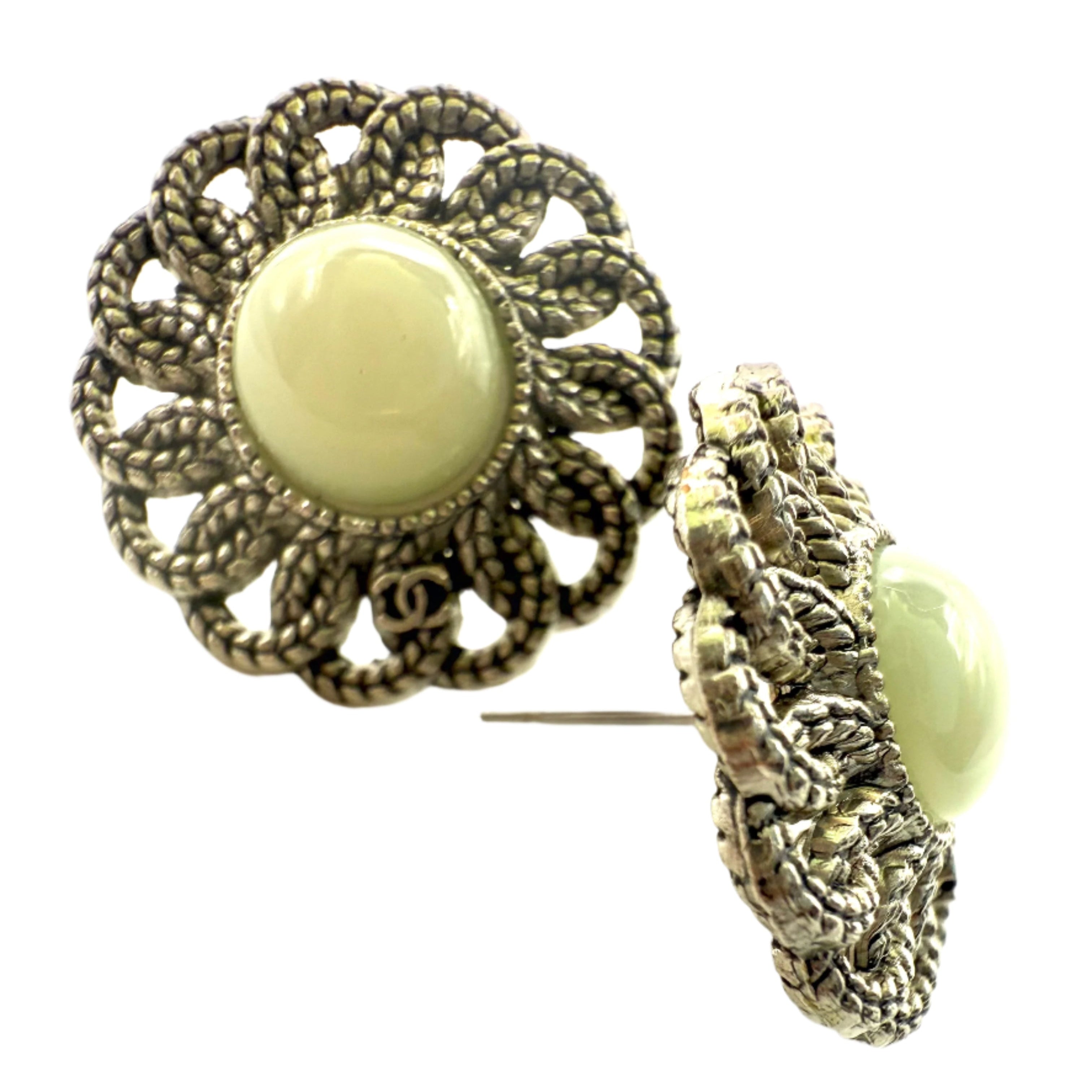 REPURPOSED BUTTON AQUA GIANNA STUDS