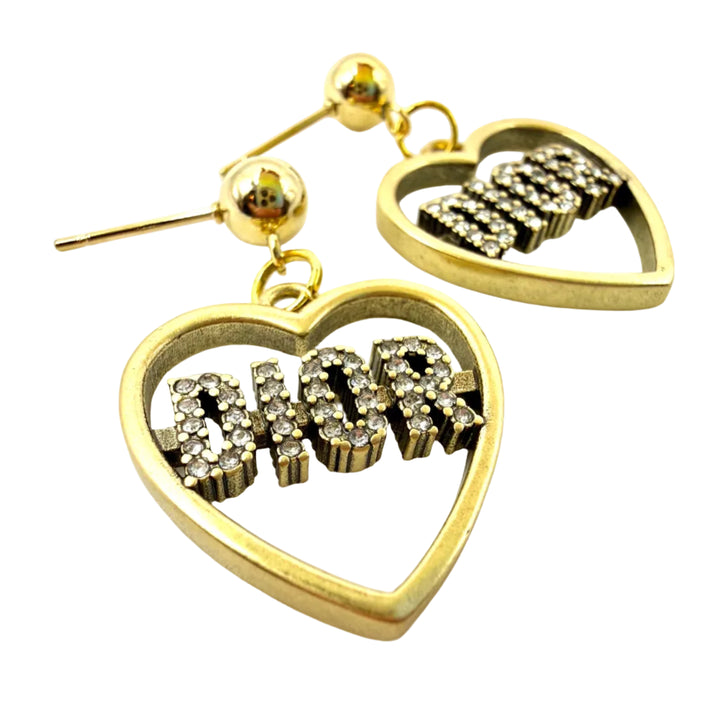 REPURPOSED HEART CHARM EARRINGS