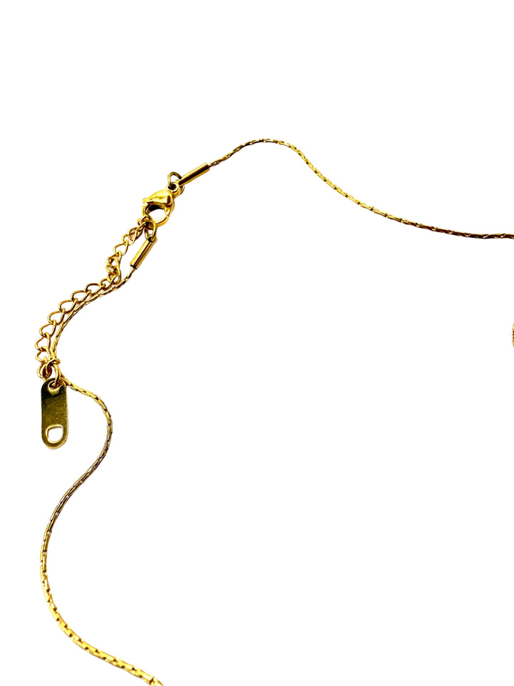 REPURPOSED BLACK/GOLD HANDBAG CHARM NECKLACE