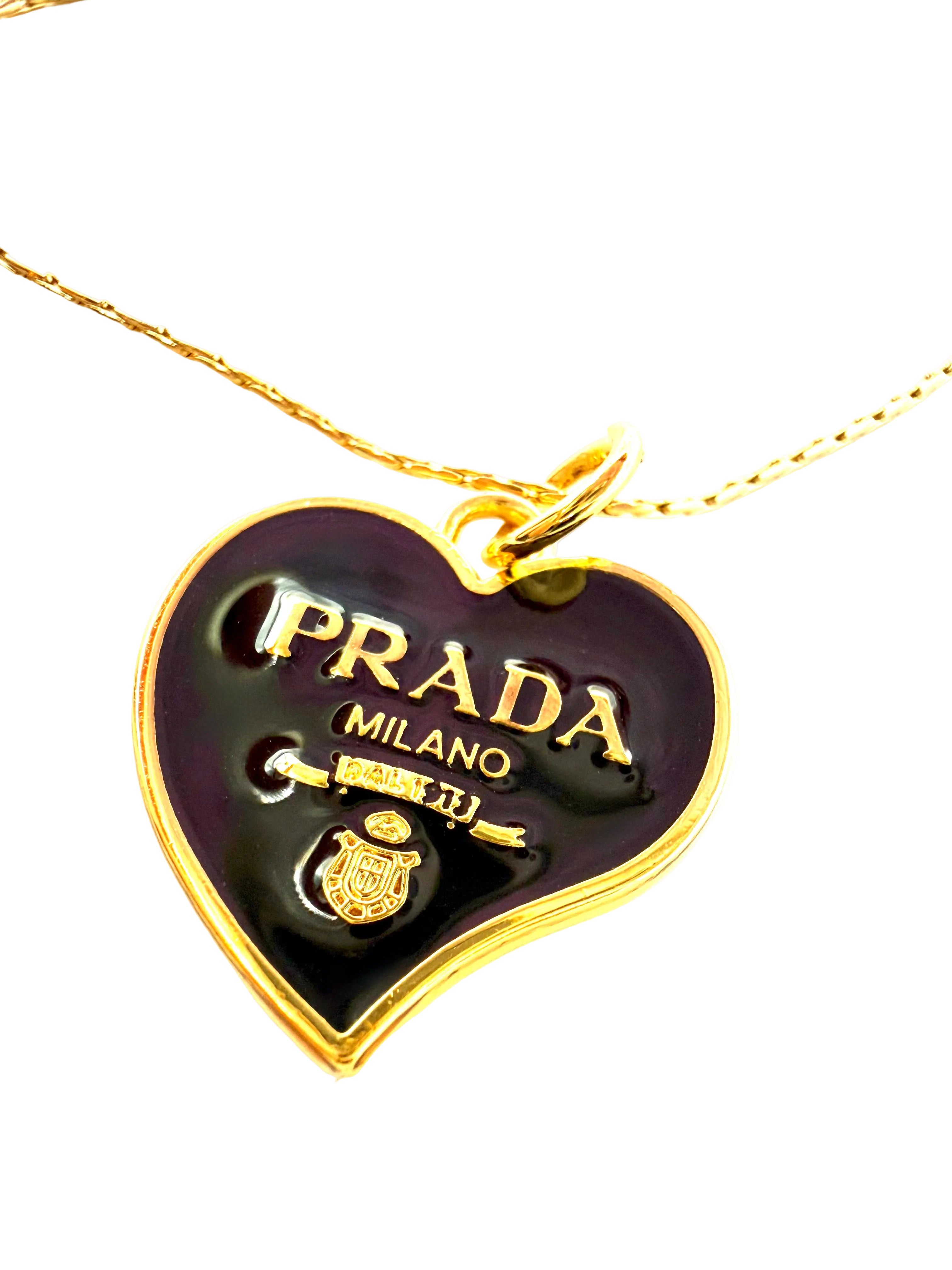 REPURPOSED BLACK HEART CHARM NECKLACE