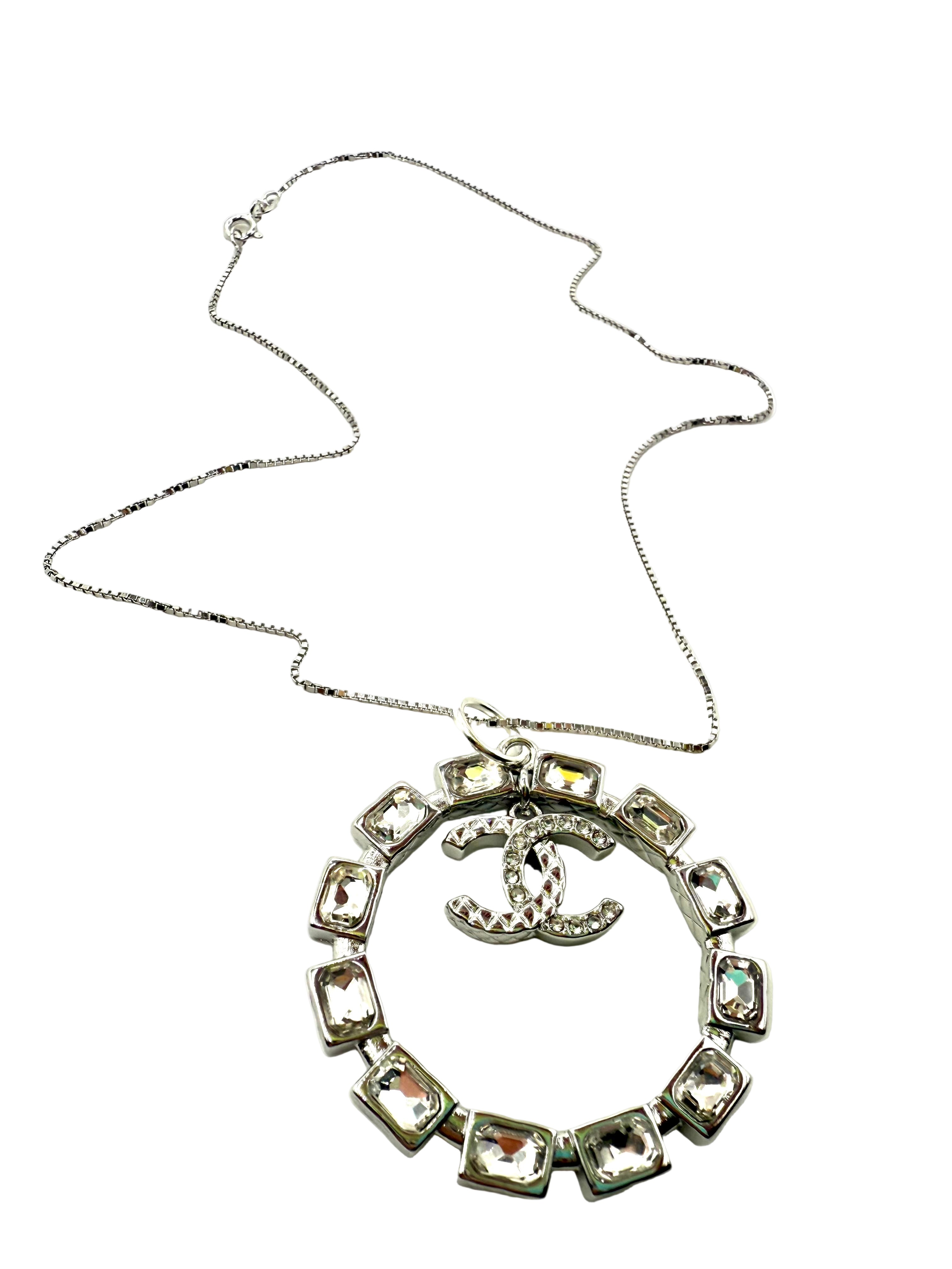 REPURPOSED LARGE SILVER CHARM NECKLACE