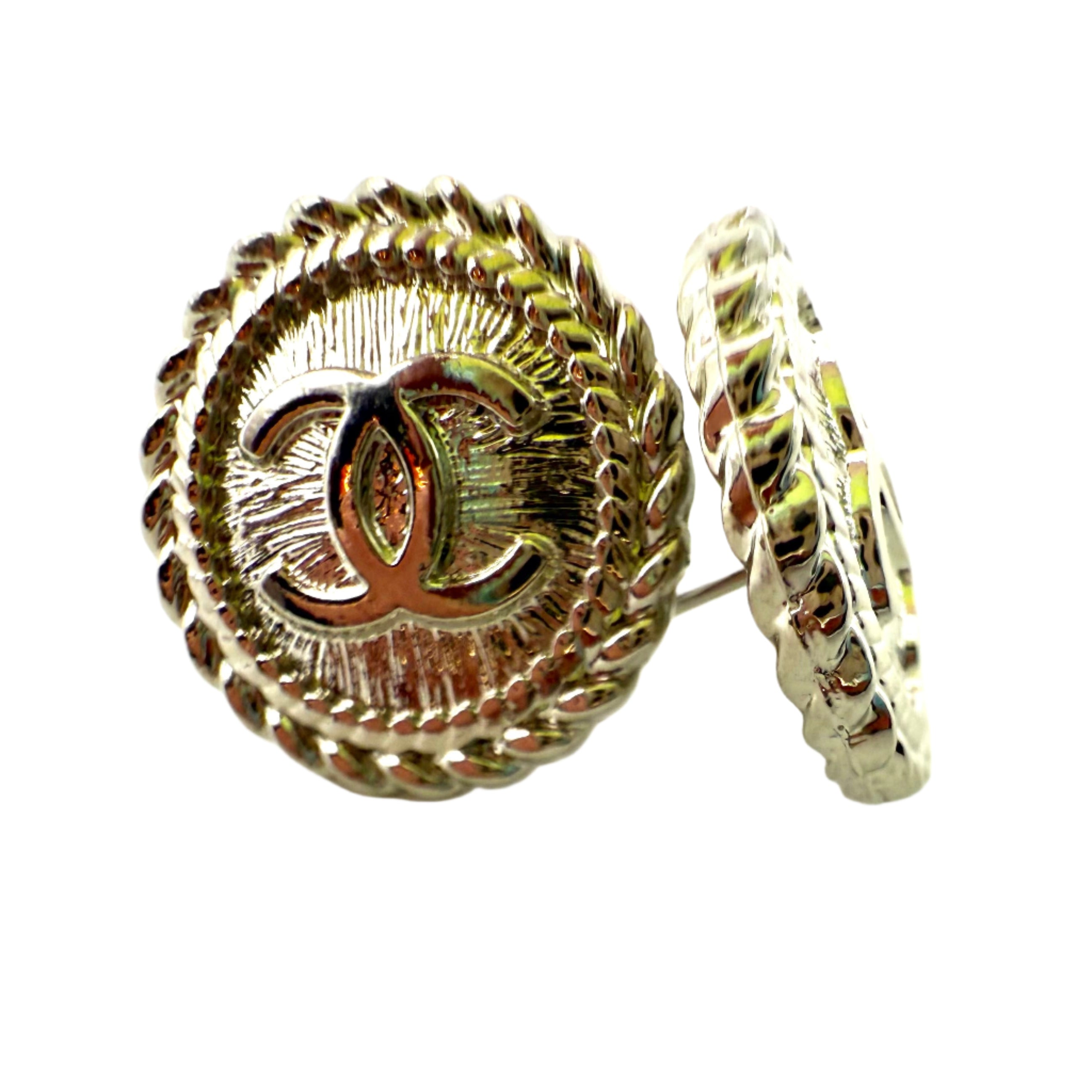 REPURPOSED BUTTON SILVER ANNA STUDS