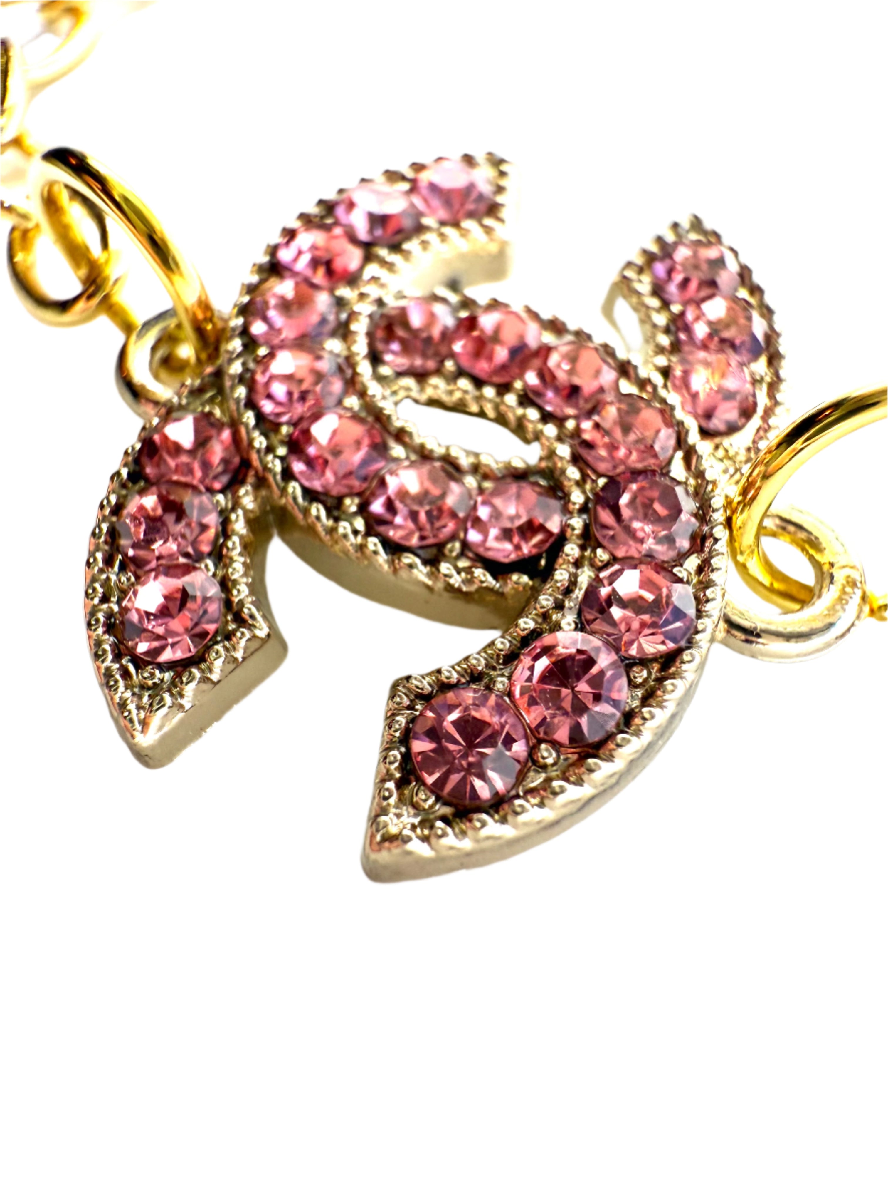 REPURPOSED PINK STONE CHARM CHOKER