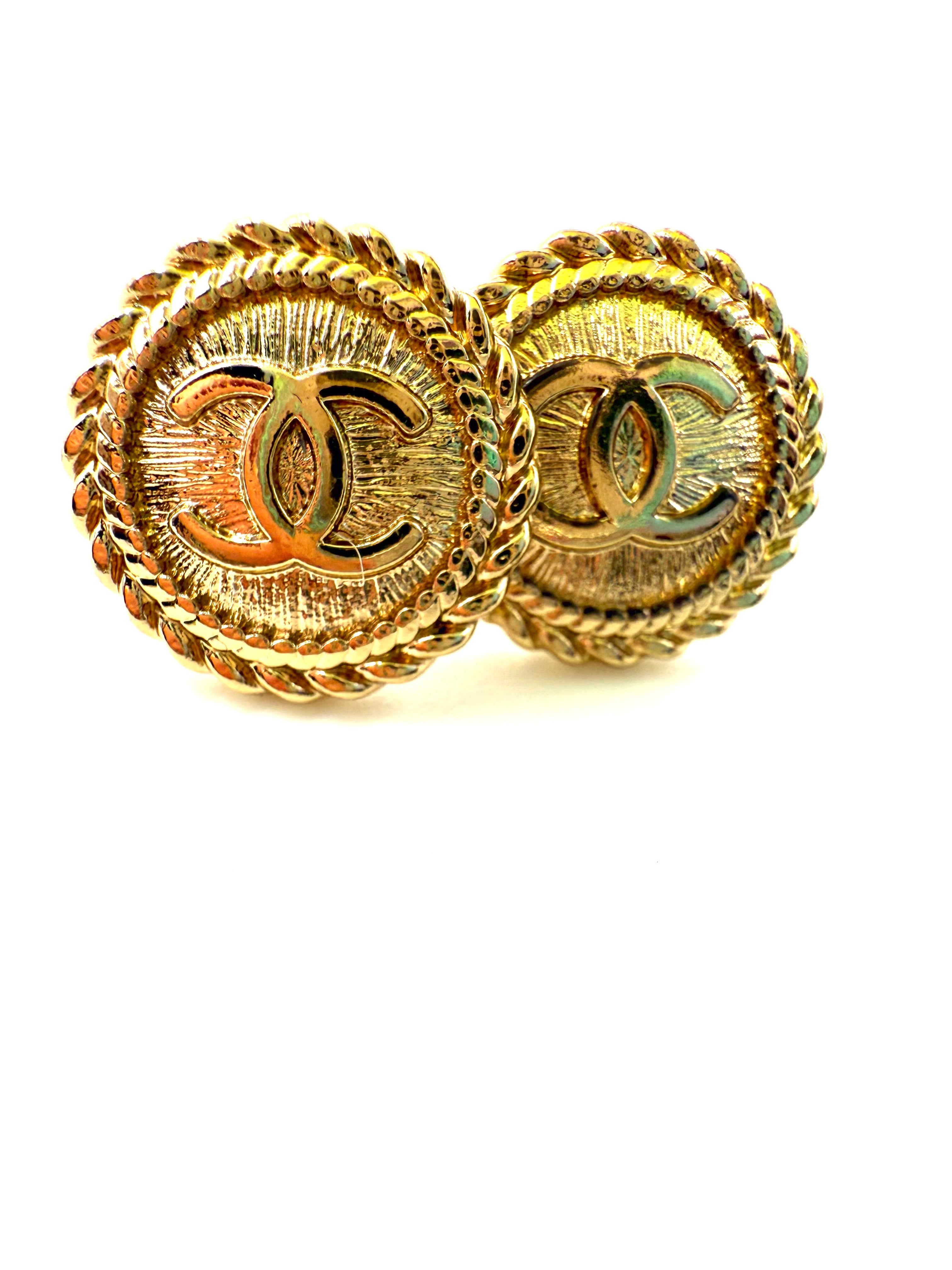 REPURPOSED BUTTON GOLD ANNA STUDS