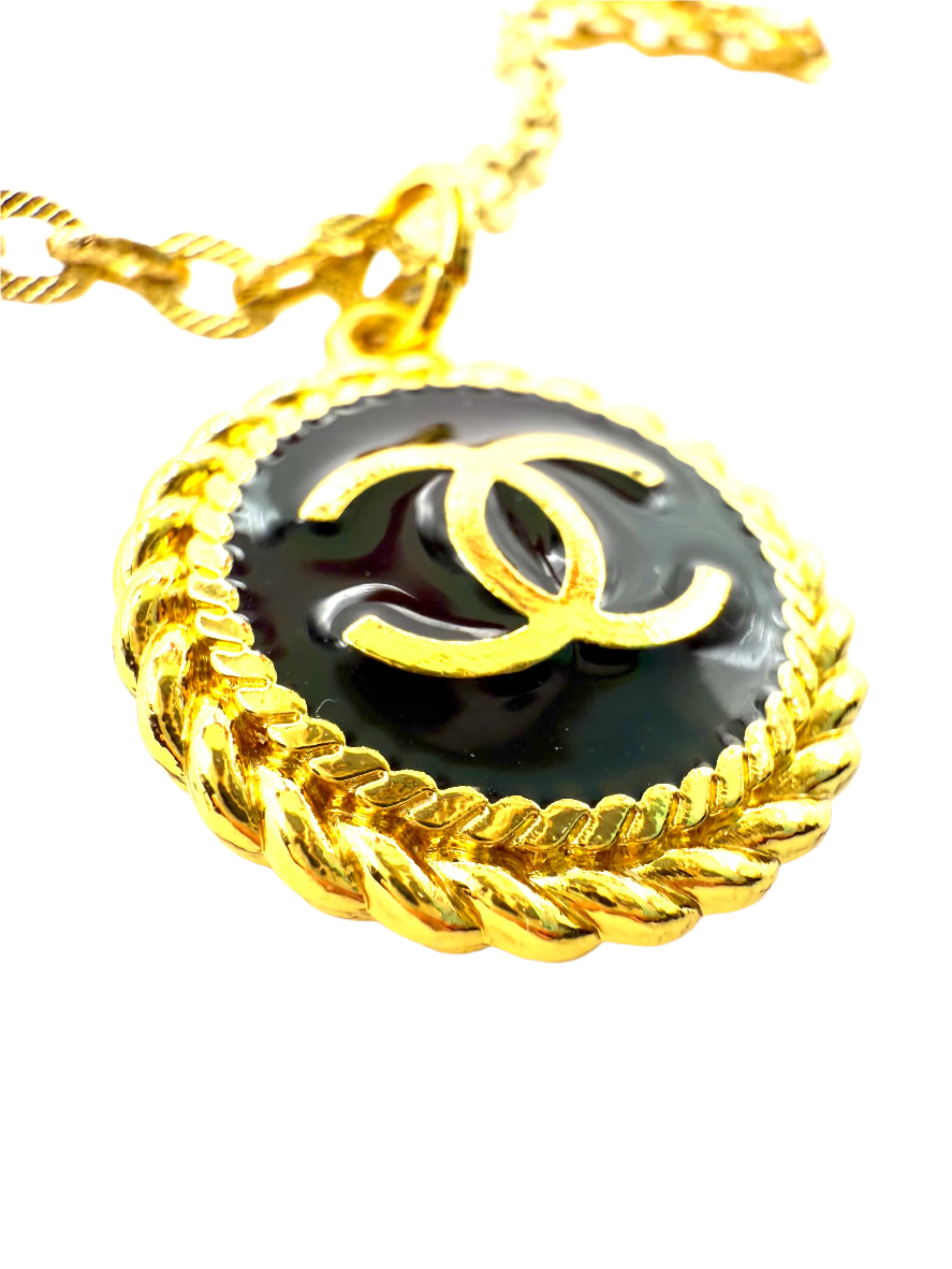 REPURPOSED CHARM BLACK/GOLD NECKLACE