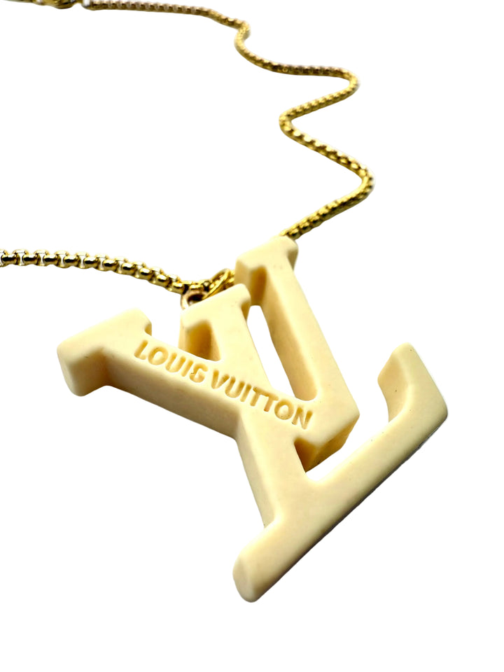 REPURPOSED CREAM CHARM NECKLACE