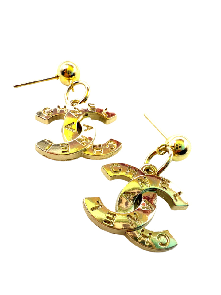 REPURPOSED CHARM LETTER EARRINGS
