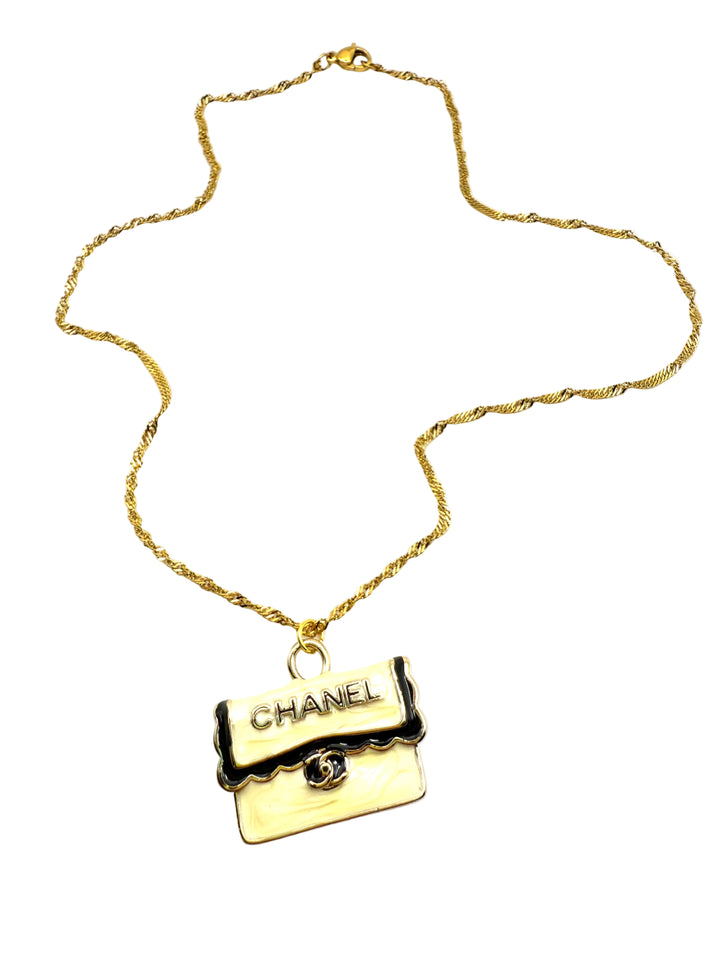 REPURPOSED CHARM HANDBAG 16” NECKLACE