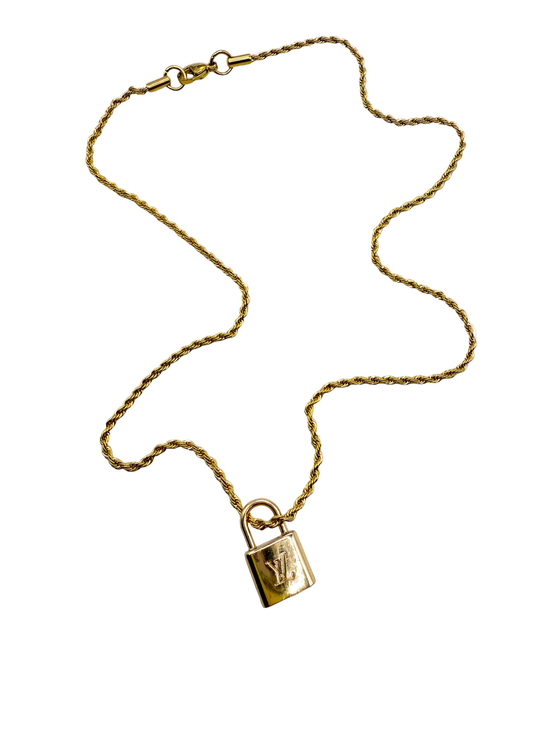 REPURPOSED GOLD LOCK 16” NECKLACE