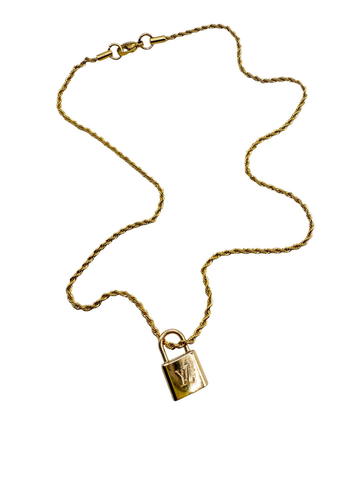REPURPOSED GOLD LOCK 18” NECKLACE