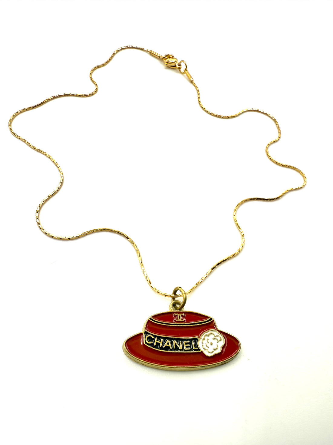 REPURPOSED RED HATE CHARM NECKLACE