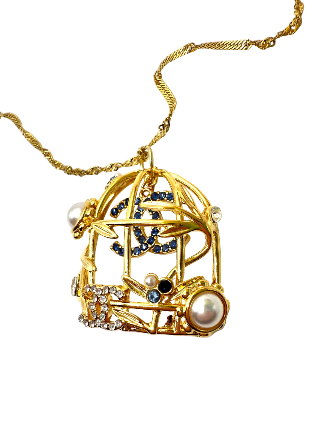 REPURPOSED CHARM CAGE 18” NECKLACE