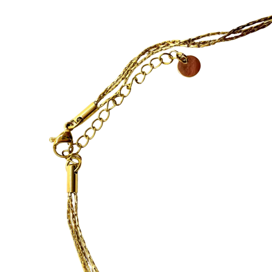 REPURPOSED BIRD CAGE CHARM THREE LAYER NECKLACE