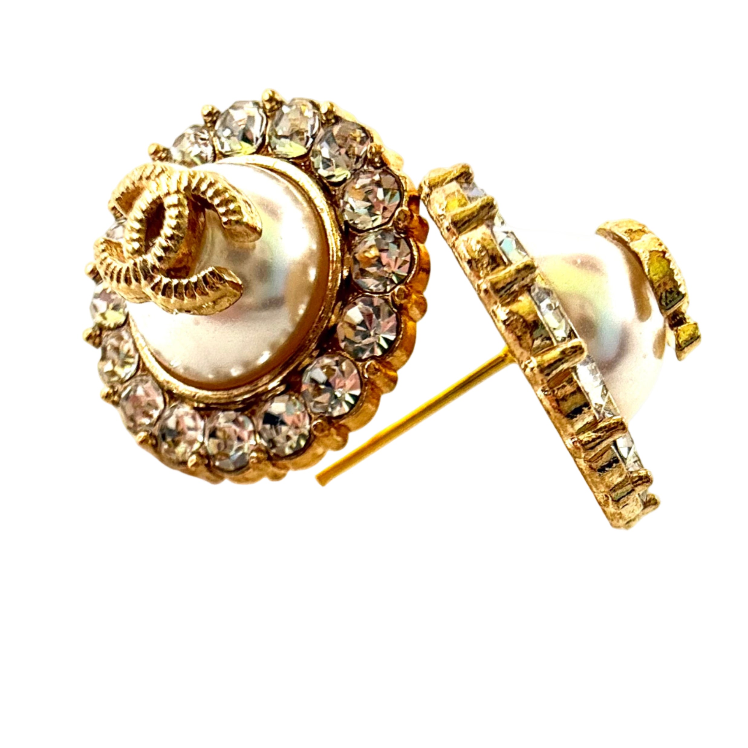 REPURPOSED BUTTON LARGE DELTA STUDS