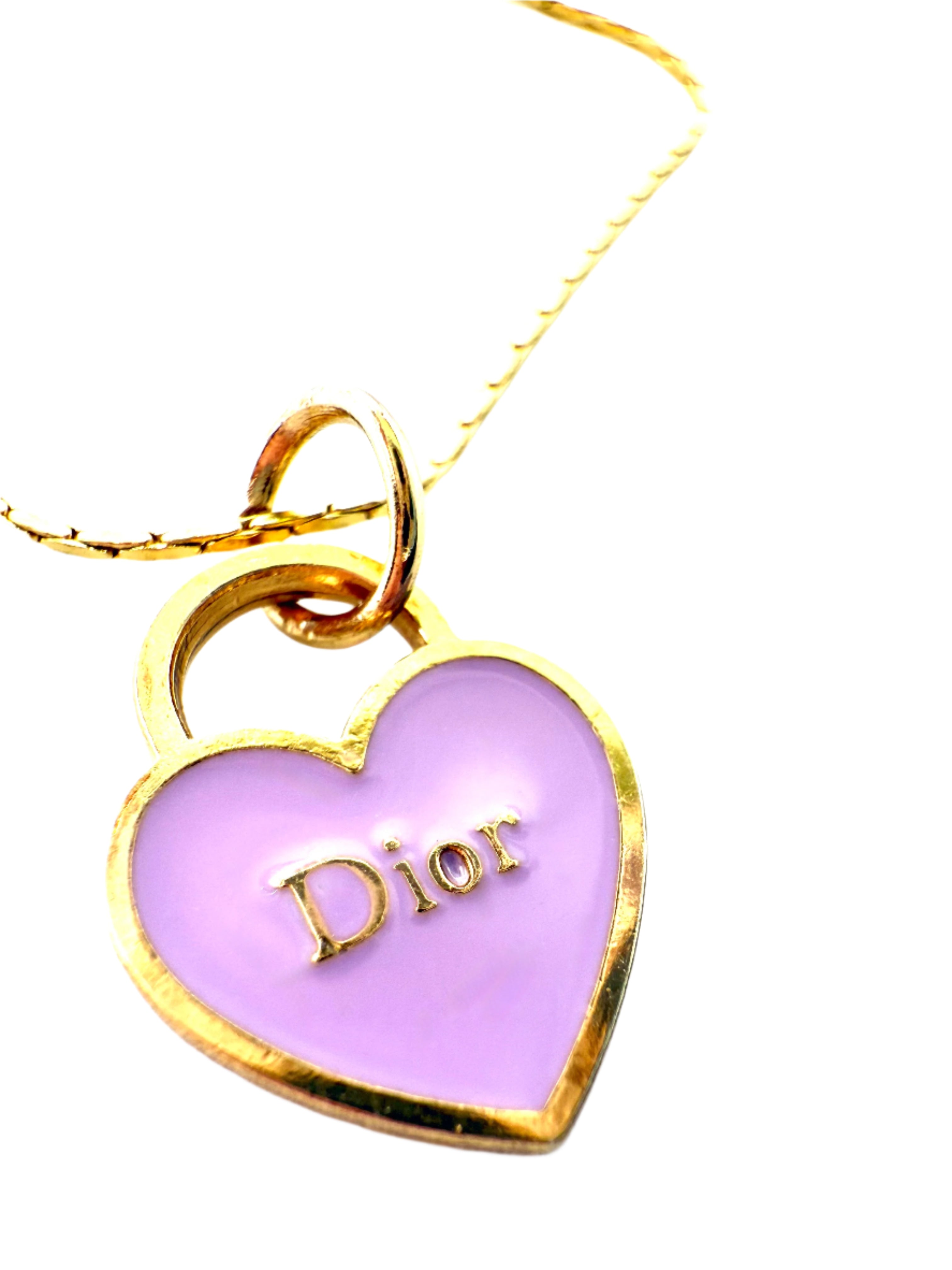 REPURPOSED CHARM PETITE LAVENDER HEART NECKLACE