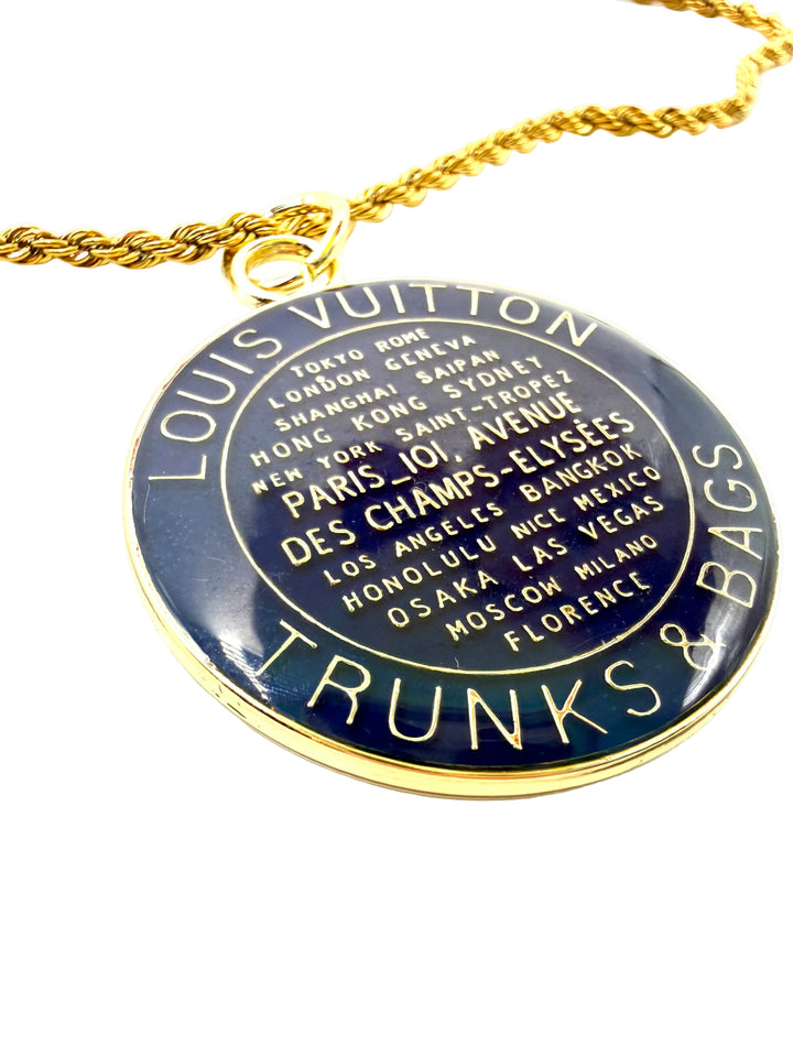 REPURPOSED NAVY LARGE TAG NECKLACE