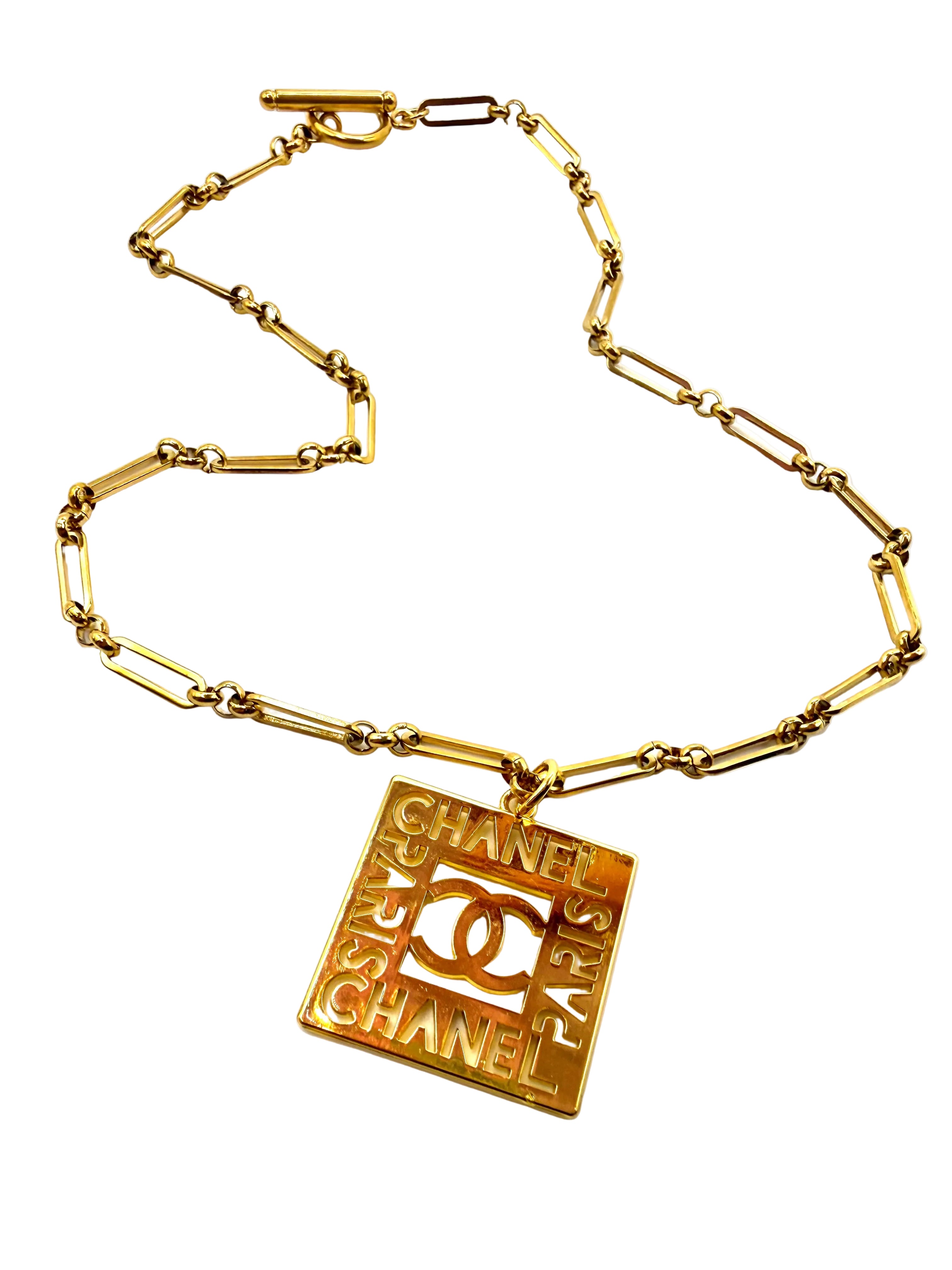 REPURPOSED SQUARE CHARM PAPER CLIP NECKLACE