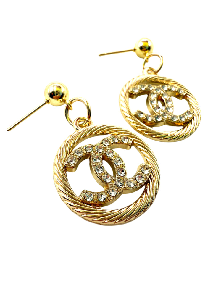 REPURPOSED CHARM ROUND EARRINGS
