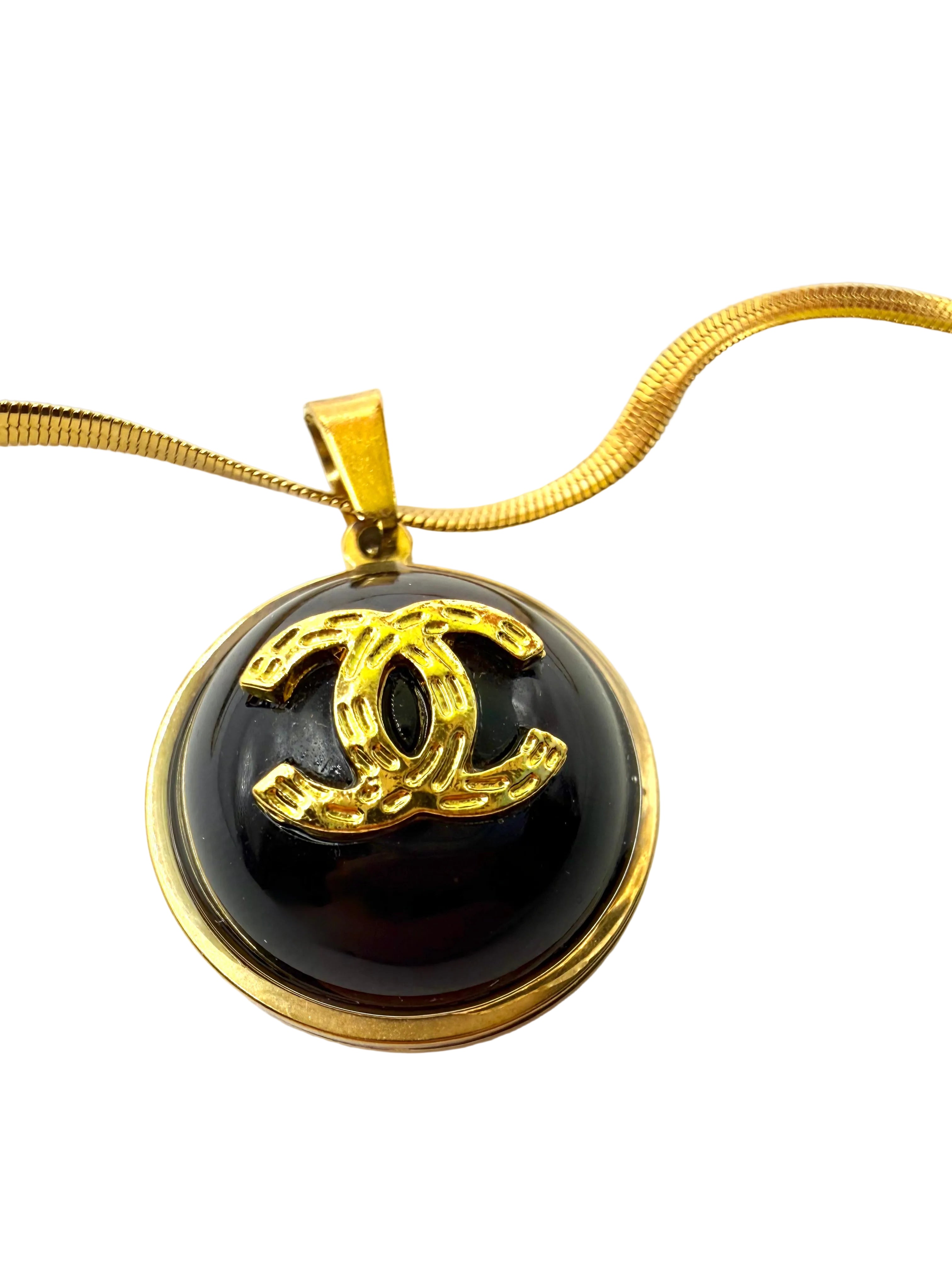 REPURPOSED BLACK/GOLD CHARM NECKLACE