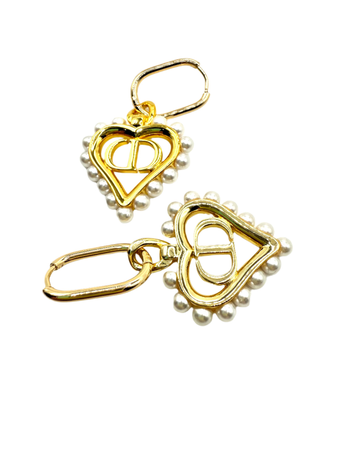 REPURPOSED HEART CHARM HUGGIE EARRINGS