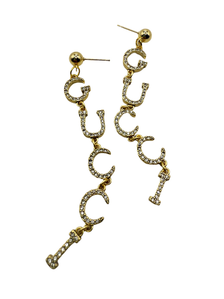REPURPOSED CHARM LONG LETTER EARRINGS