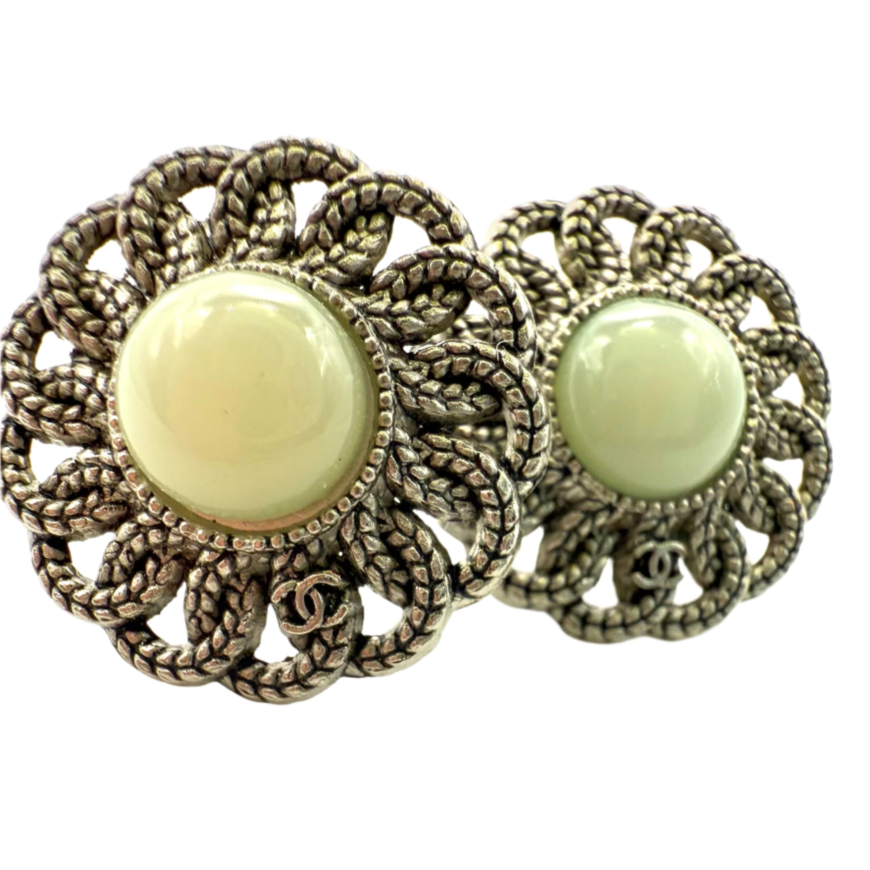 REPURPOSED BUTTON AQUA GIANNA STUDS