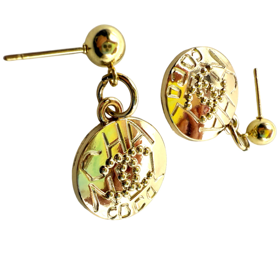 REPURPOSED ROUND CHARM EARRINGS