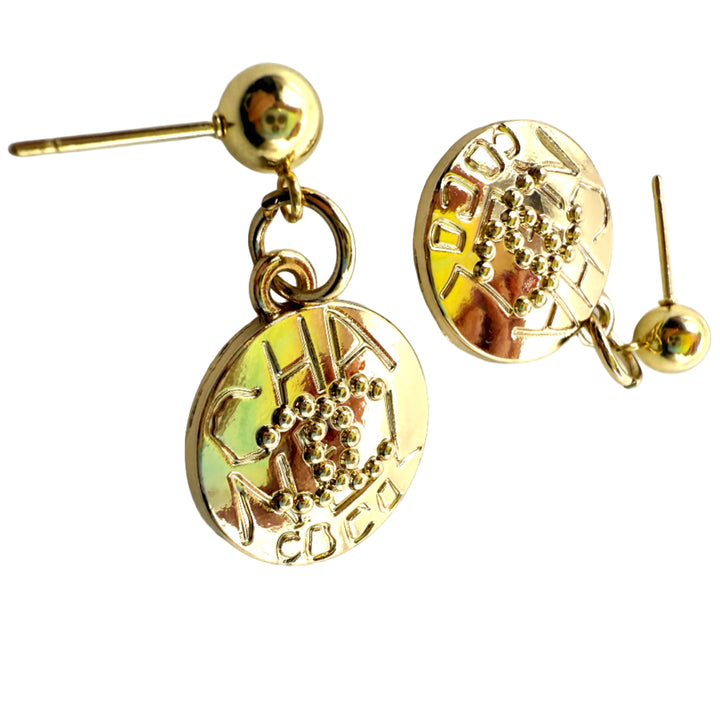 REPURPOSED ROUND CHARM EARRINGS