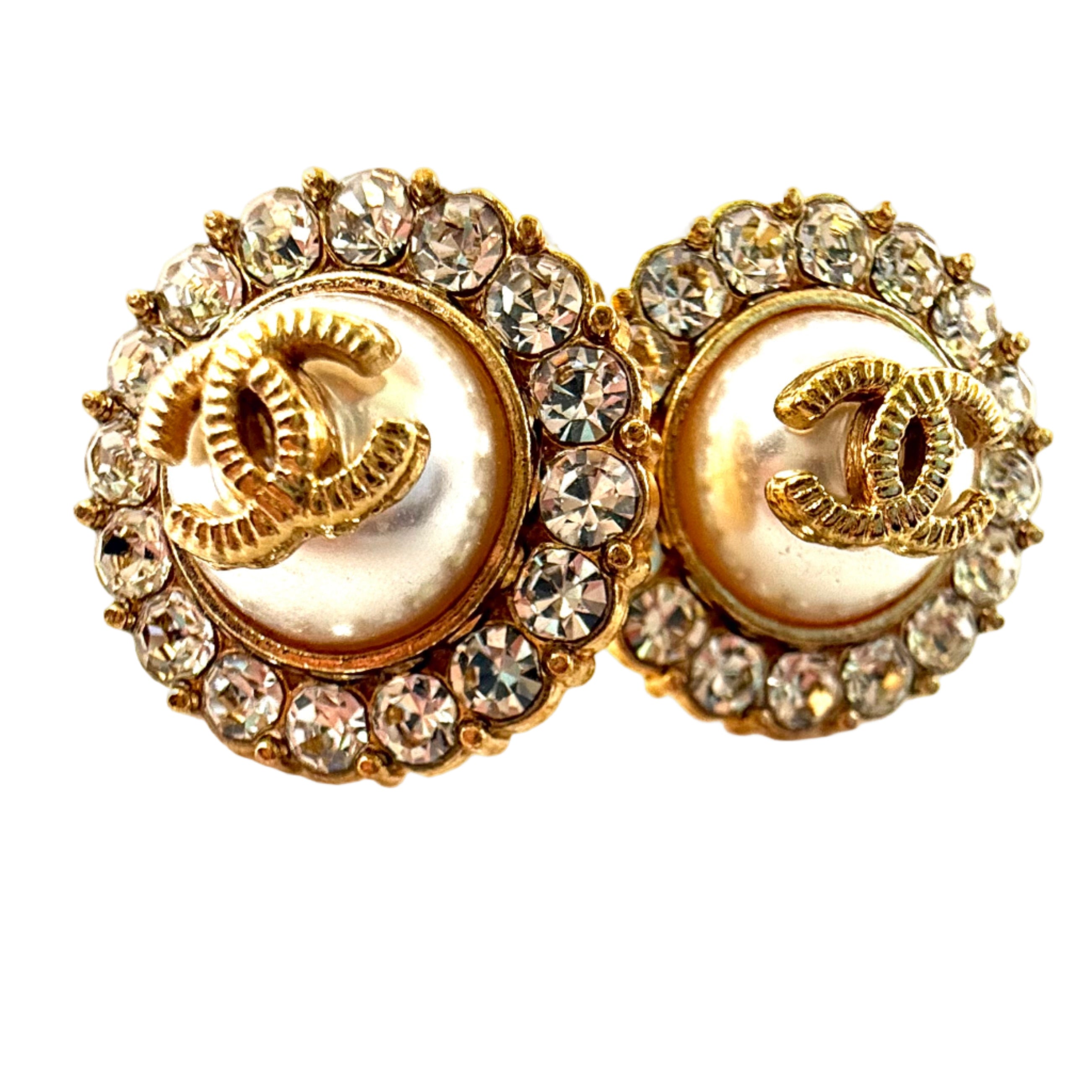 REPURPOSED BUTTON LARGE DELTA STUDS