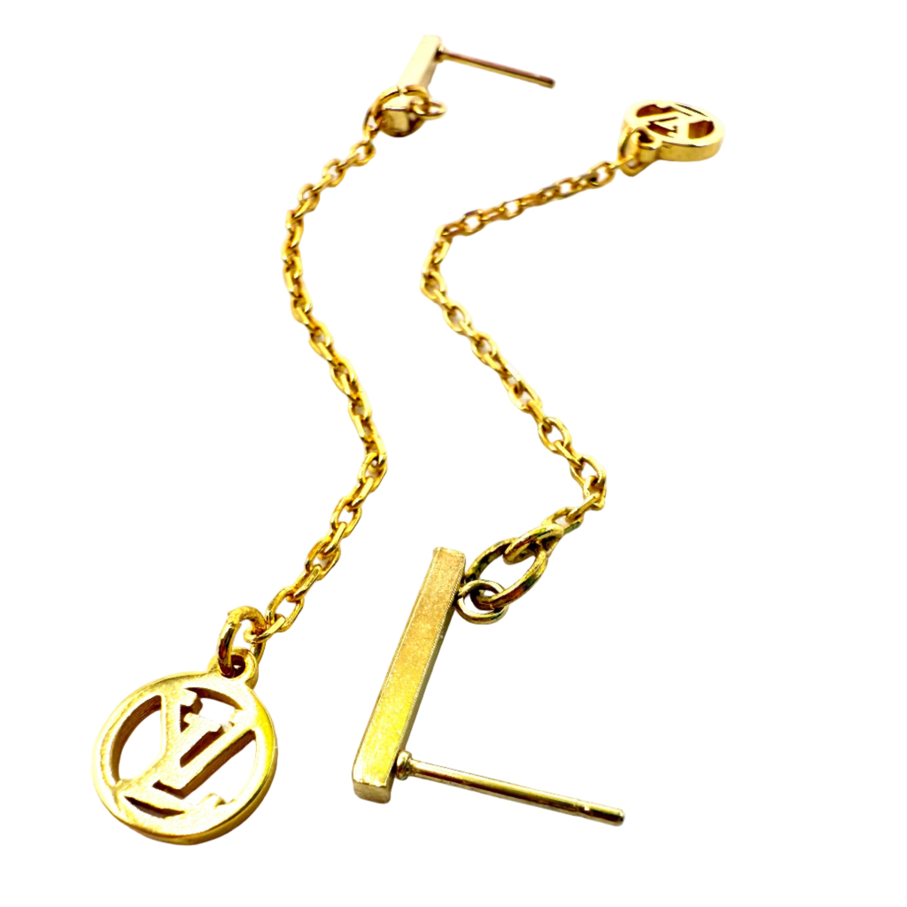REPURPOSED CHARM LONG CHAIN EARRINGS